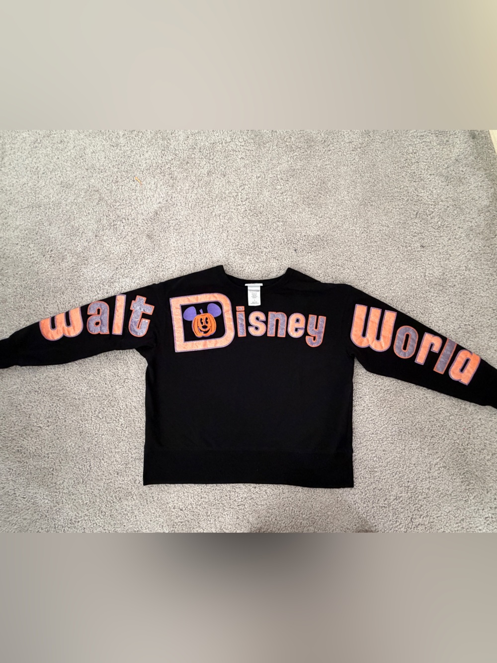 Disney Black Sweatshirt with Orange & Purple Disney World Graphics